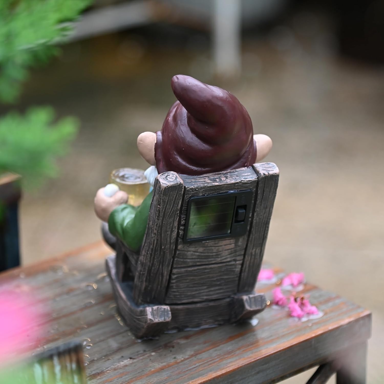 Solar Powered LED Garden Gnome Statue 7" J556077