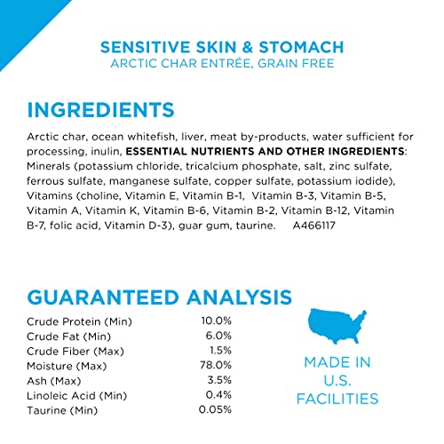 Sensitive Skin and Stomach Wet Cat Food Variety Pack, Pack of 24, 3 oz. Cans U1210