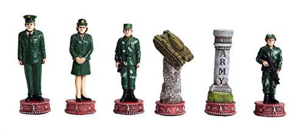 Hand Painted Glass Board Military Chess Set E12754