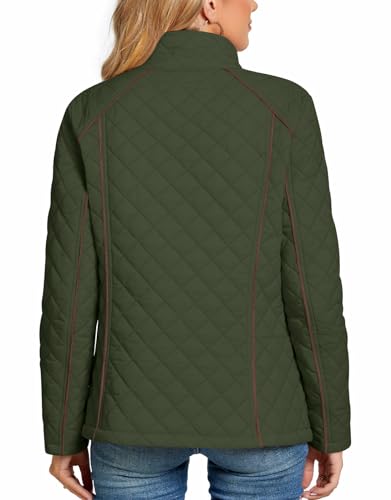 Lightweight Full Zip Diamond Quilted Coat O98254