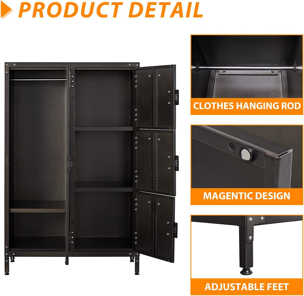 55" Steel 4 Door Locker Storage Cabinet Z836