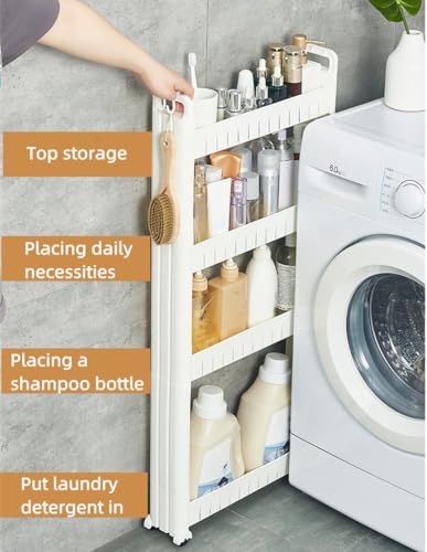 3 Tier Slim Storage Cabinet with Wheels U470
