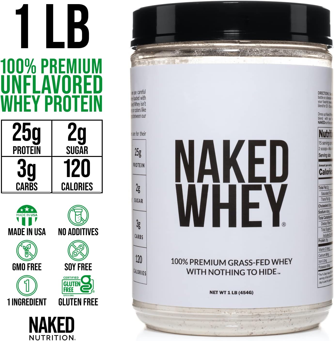 Grass Fed Protein Bundle: 1LB Unflavored Casein and 1LB Unflavored Whey U224732