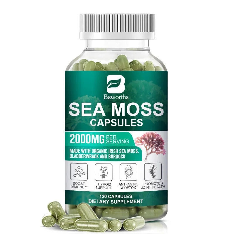 Organic Sea Moss Capsules 2000 mg 120 Pills L9959