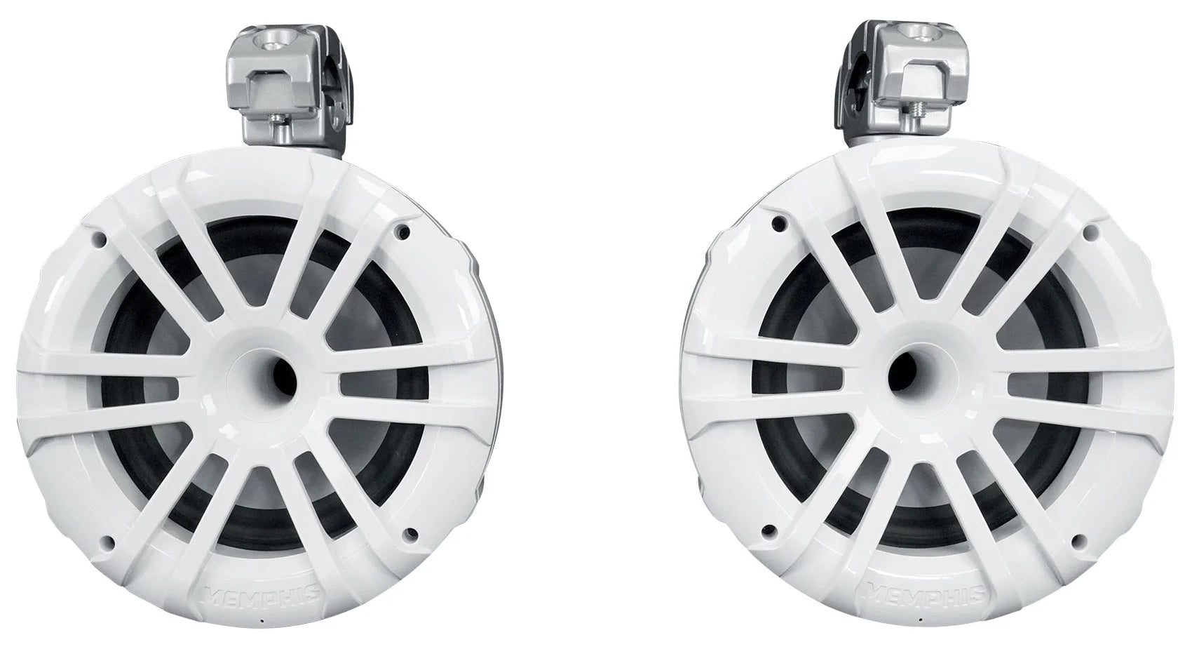 White 8" Marine Wakeboard Tower Speakers with Single-Din Receiver P479116