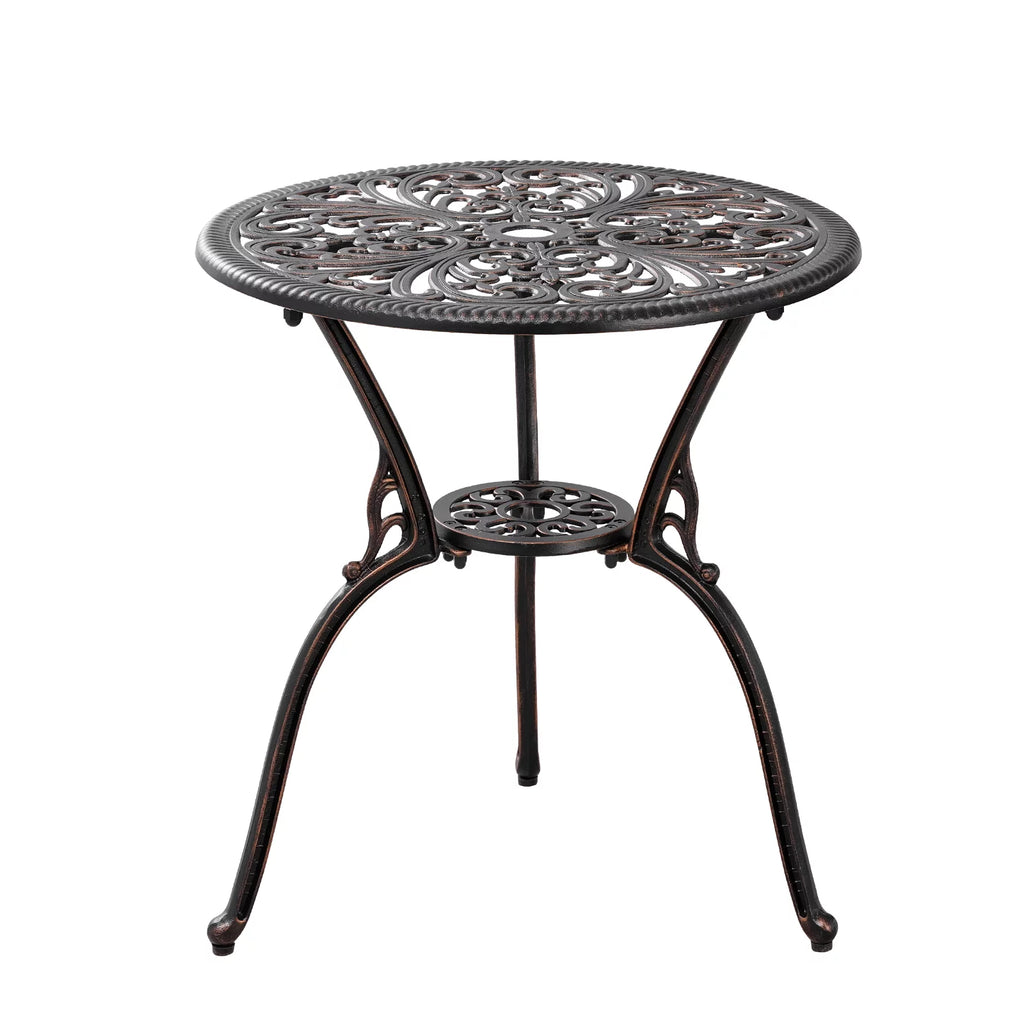 3-Piece Bistro Table and Chairs Set of 2 Outdoor Furniture, Bronze D6955