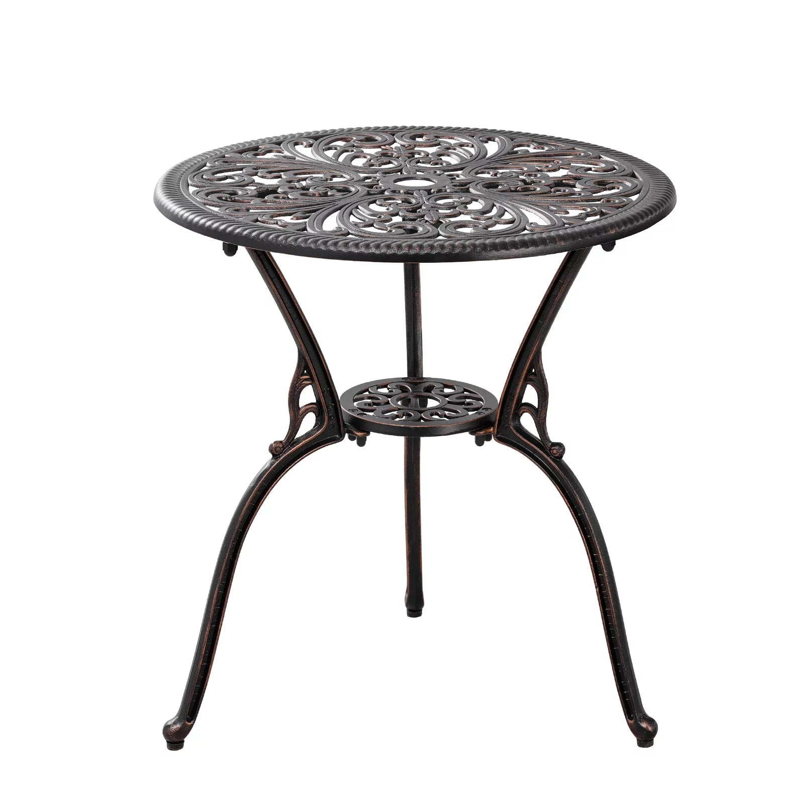 3-Piece Bistro Table and Chairs Set of 2 Outdoor Furniture, Bronze D6955