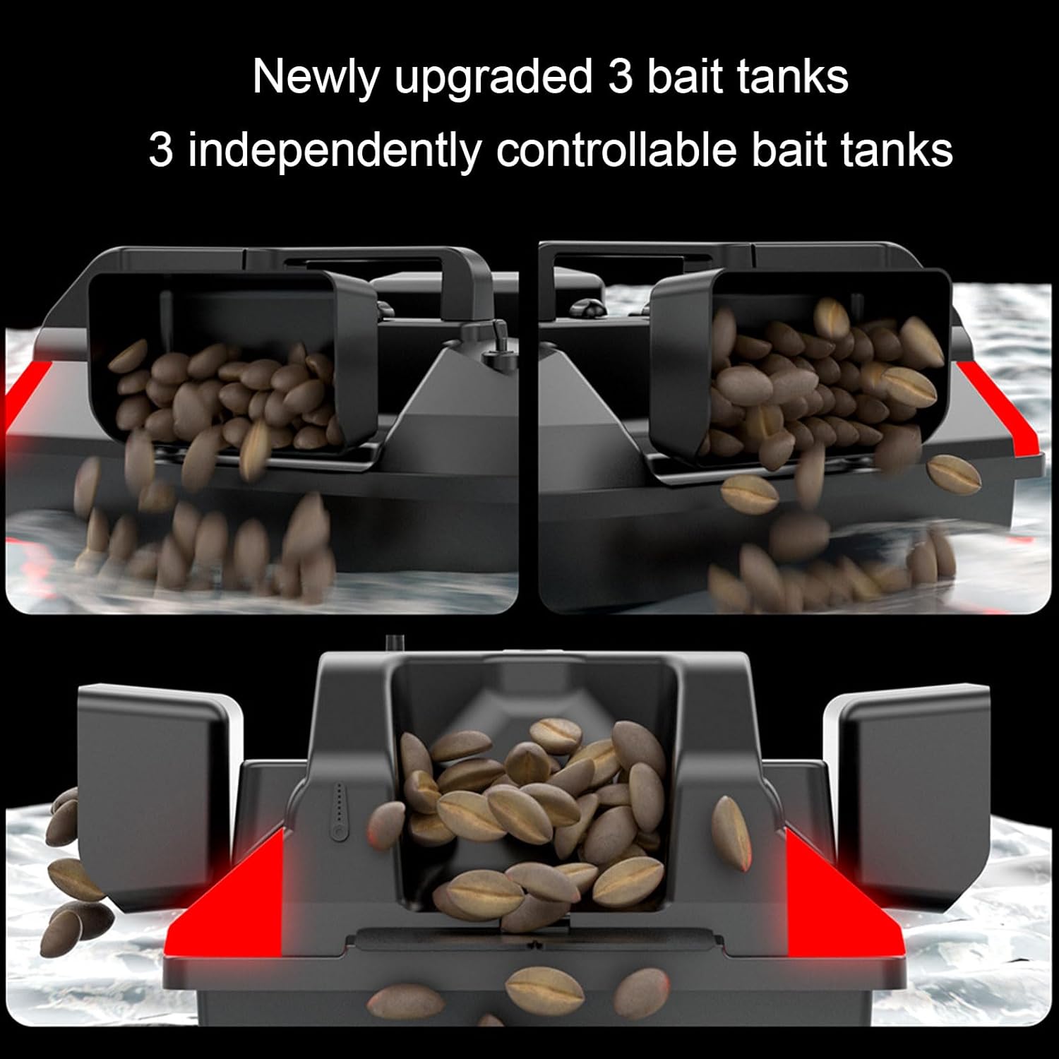 Double Motors RC Fishing Bait Boat 500M Range Load 4.4Lbs Q834351