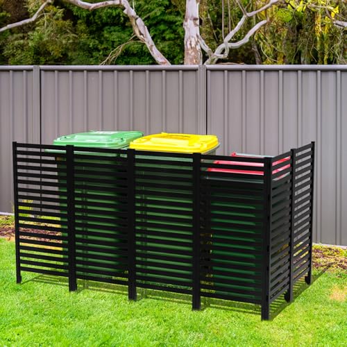 Black Plastic Fence Panels 12 Pack H68062