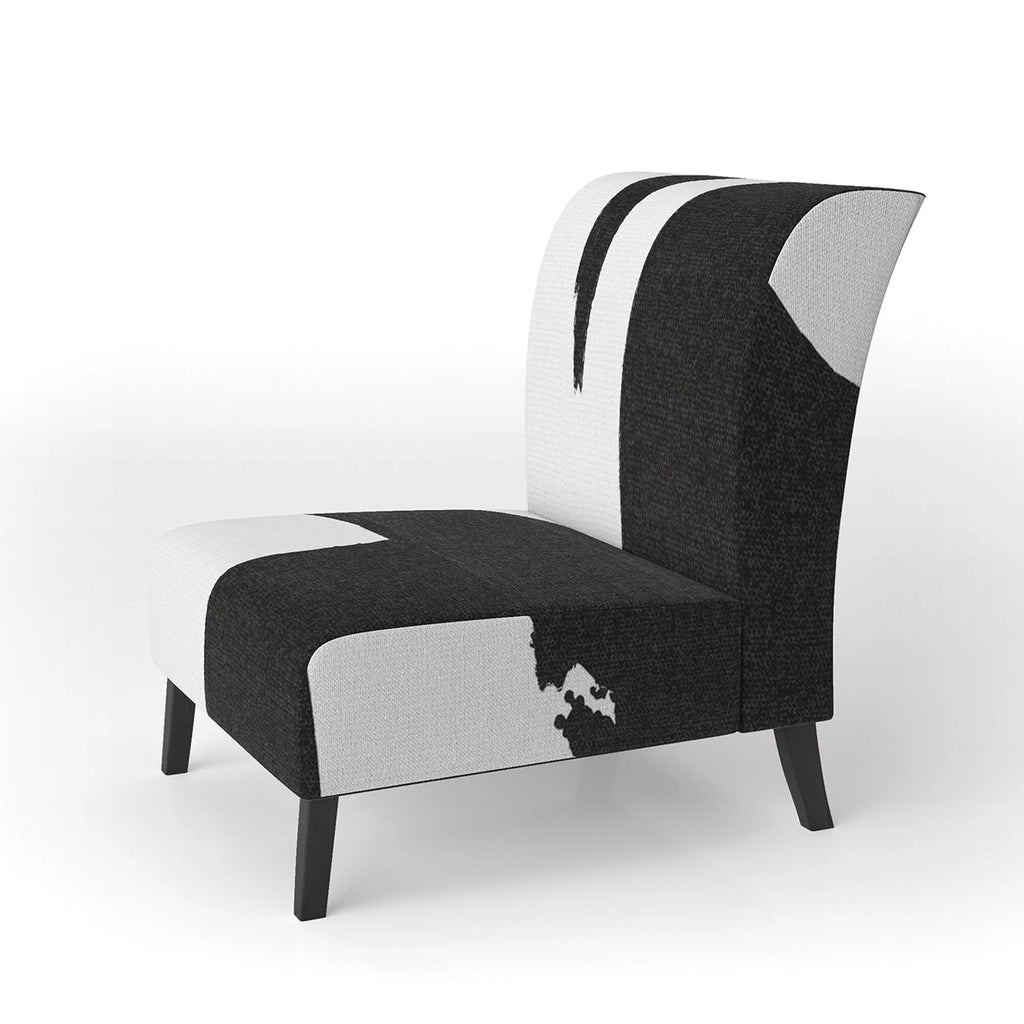 Black & White Upholstered Modern Accent Chair F2464