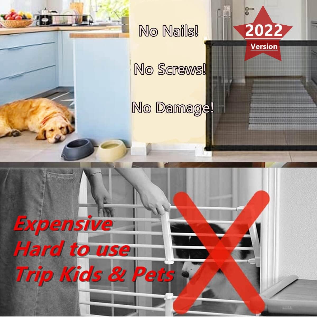 Black 43.3" W x 28.3" H Mesh Retractable Baby Gate P17457