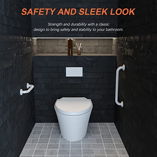2 Pack 24 Inch Anti-Slip Shower Grab Bars with Rubber Grip Chrome Stainless Steel Bathroom Wall Mount Grab Bar Handle E767861