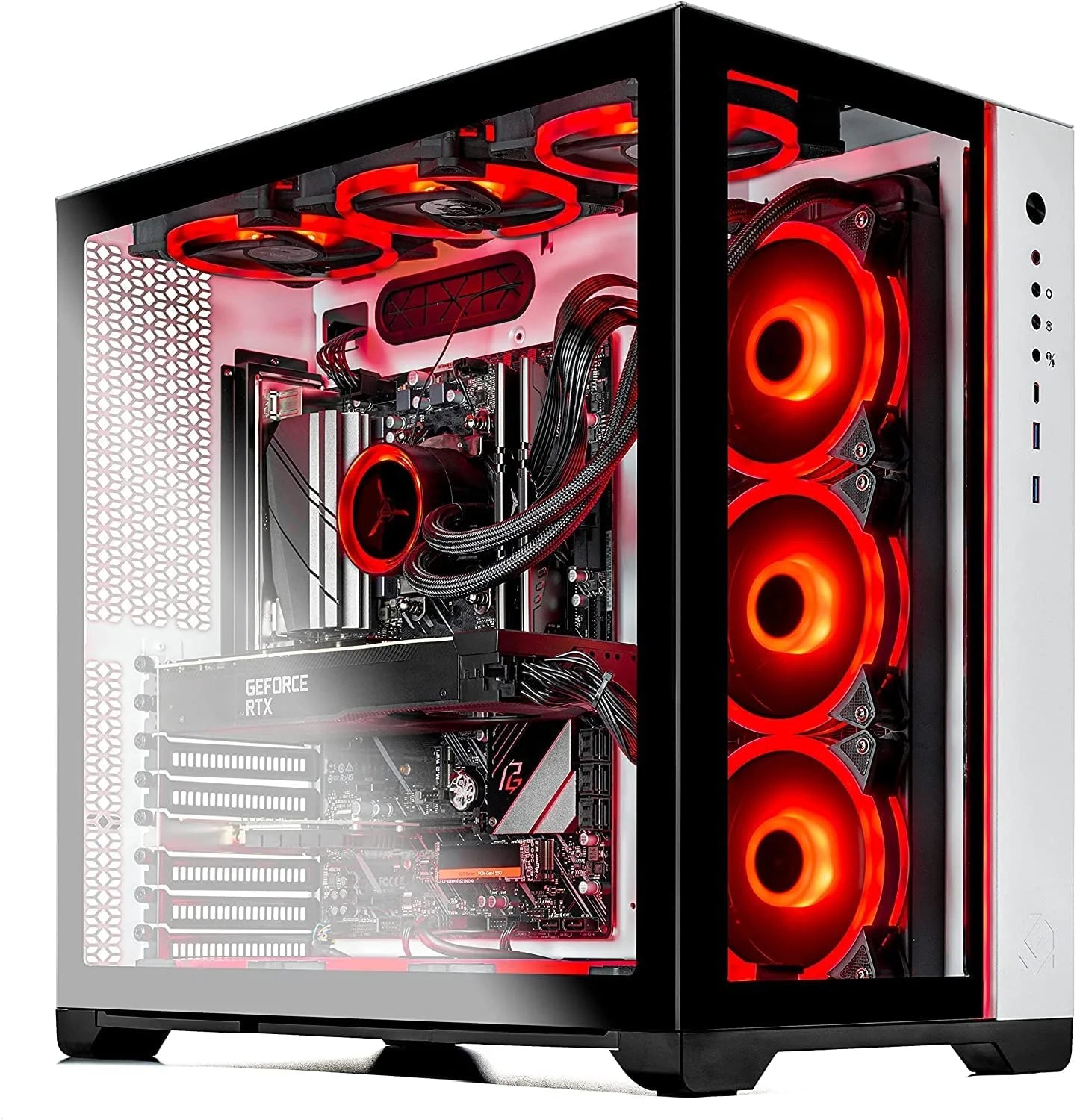 White Gaming Desktop PC with AMD Ryzen 7 5800X, RTX 3080 Ti, 1TB NVMe SSD, 16GB DDR4 Z10712