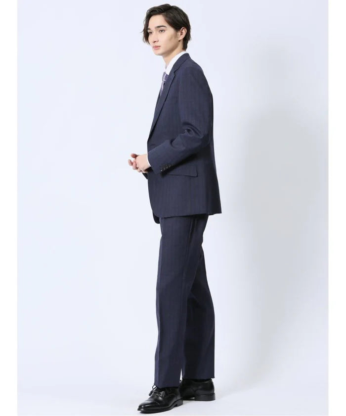 Navy Stripe Wool Blend 2-Button 2-Piece Suit F289937