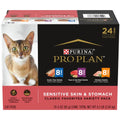 Sensitive Skin and Stomach Wet Cat Food Variety Pack, Pack of 24, 3 oz. Cans U1210