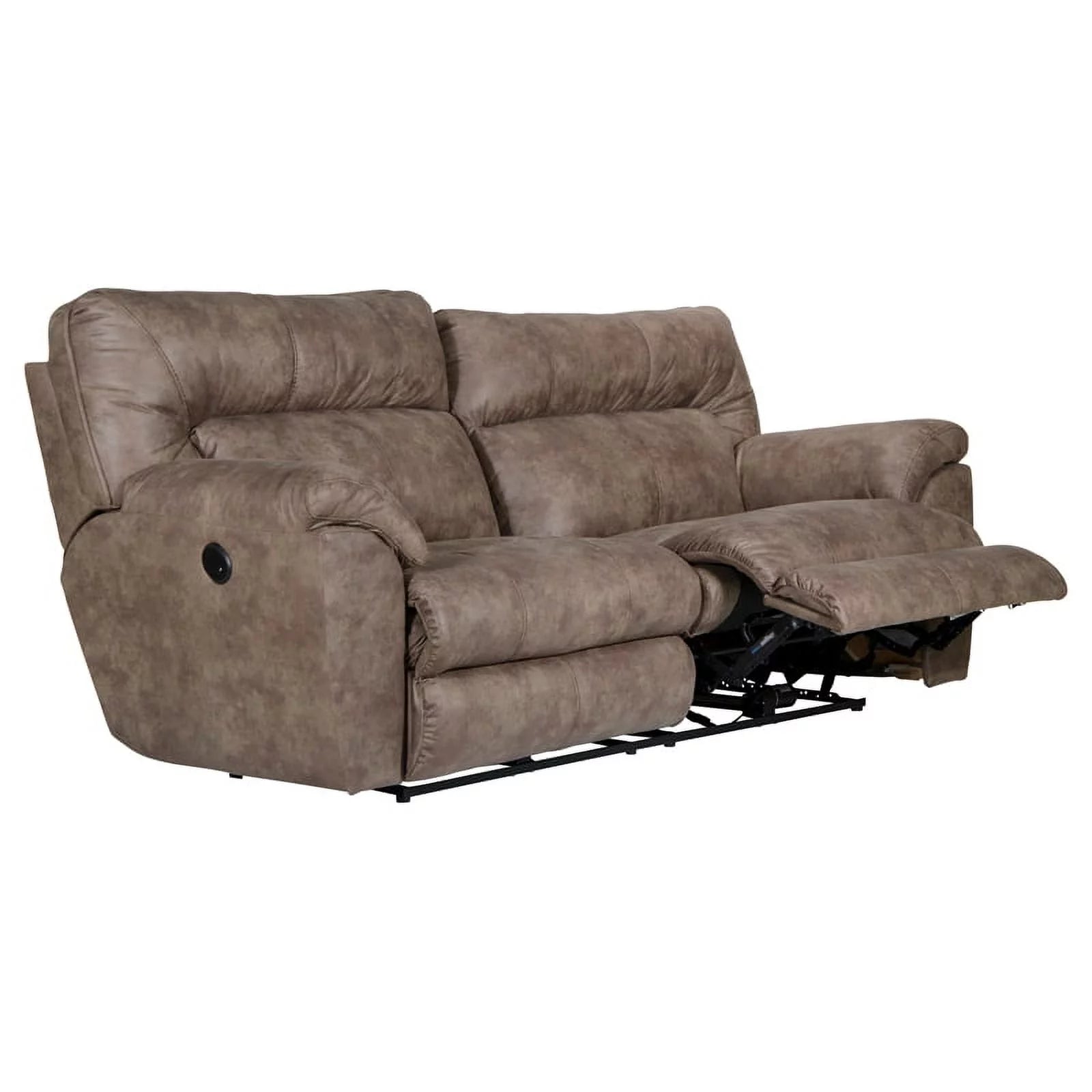 Brown Polyester Power Reclining Sofa J513