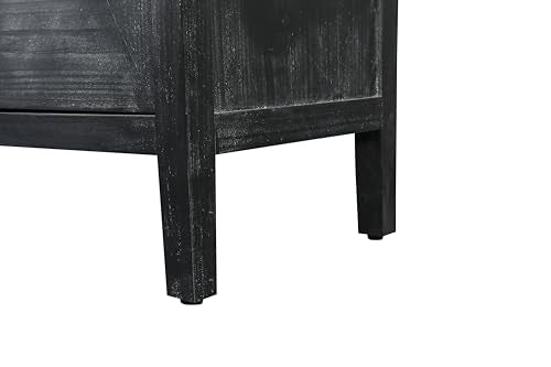 Smoke Blue 60'' Solid Wood Sideboard with 4 Doors and Adjustable Shelves S628504