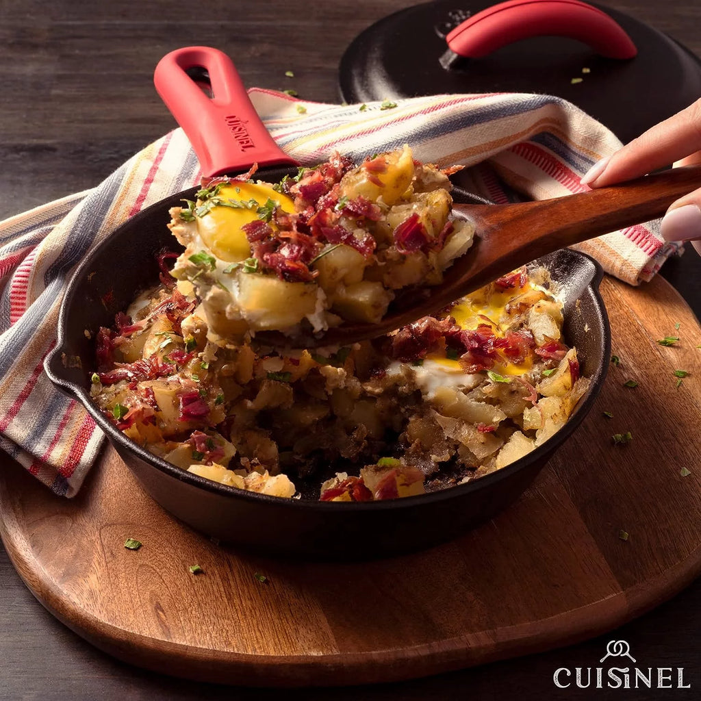 Pre-Seasoned Cast Iron Skillet Set with Lids U247