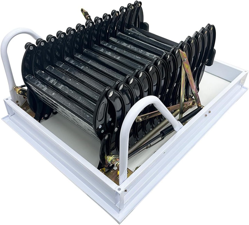 Black Al-Mg Alloy Folding Attic Ladder, 10.5 Ft, 13 Steps D938