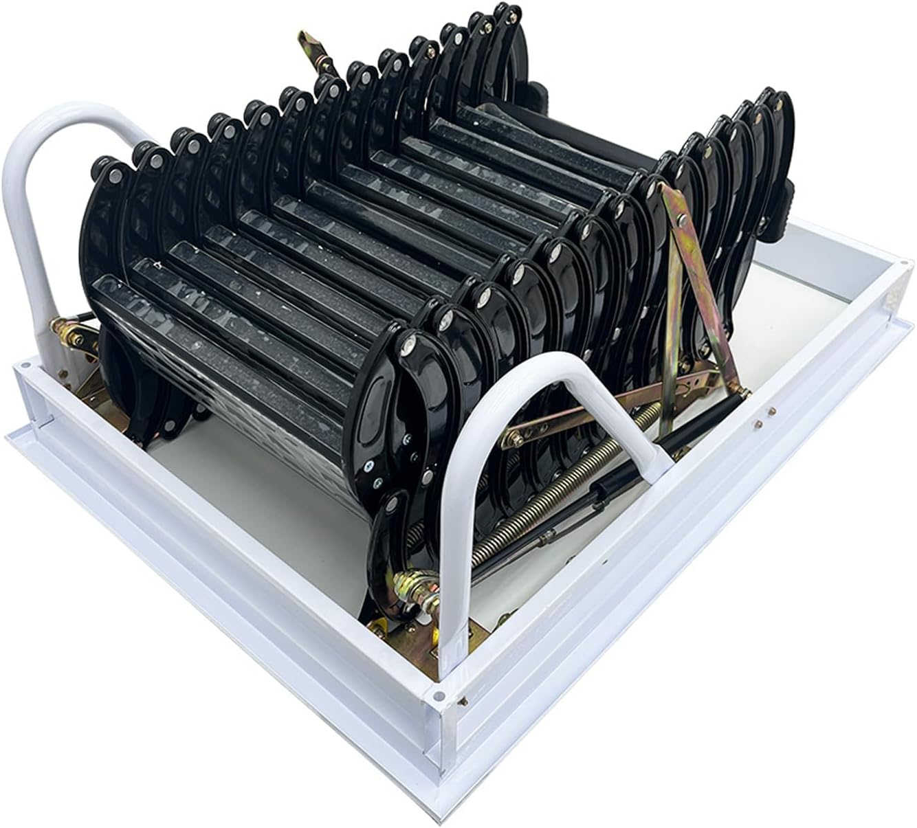 Black Al-Mg Alloy Folding Attic Ladder, 10.5 Ft, 13 Steps D938