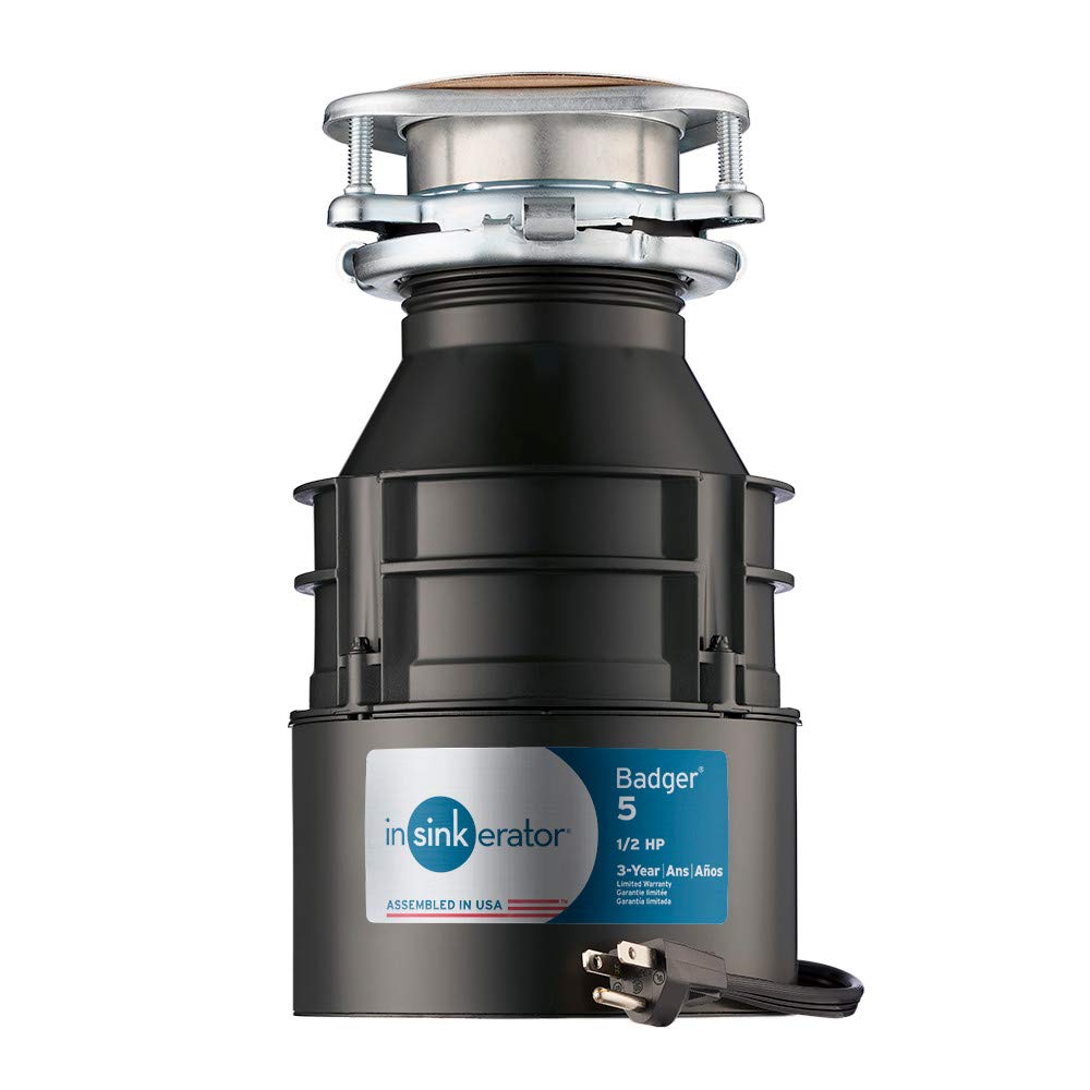 Black 1/2 HP Continuous Feed Garbage Disposal W724410