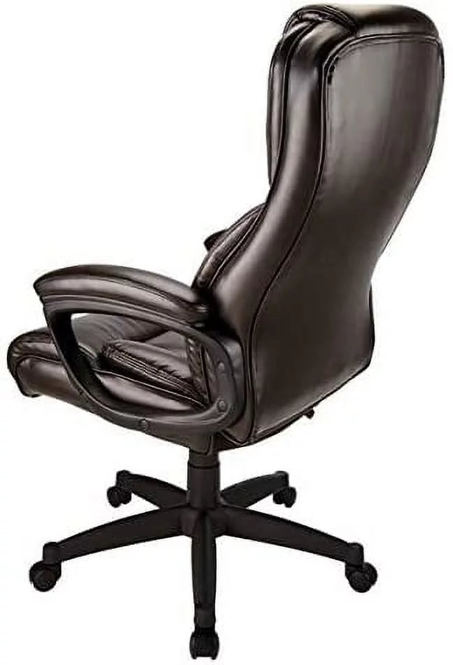 Brown/Black Bonded Leather High-Back Chair L412