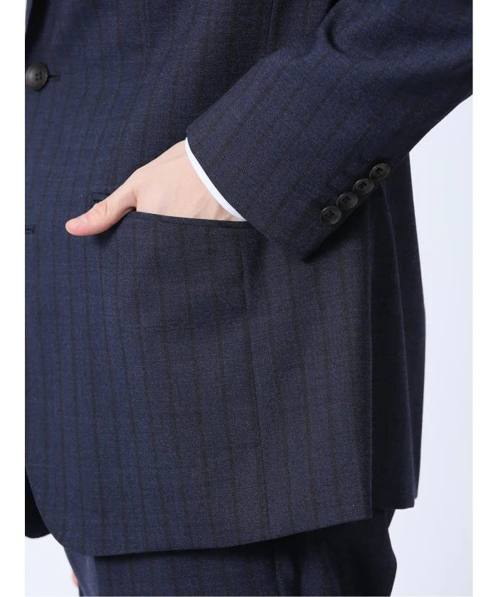 Navy Stripe Wool Blend 2-Button 2-Piece Suit F289937