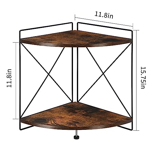2 Tier Corner Shelf, 9.8x9.8x13.1in Z677