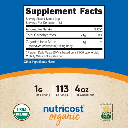Organic Lion's Mane Mushroom Powder 1LB S90108