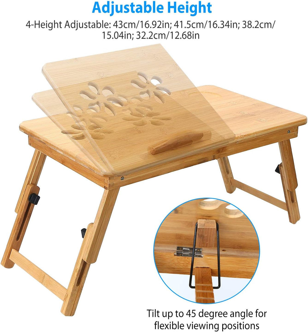 Bamboo Bed Tray with Side Storage Drawer B2110
