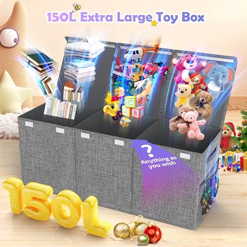 Extra Large Collapsible Toy Chest, Gray K9372