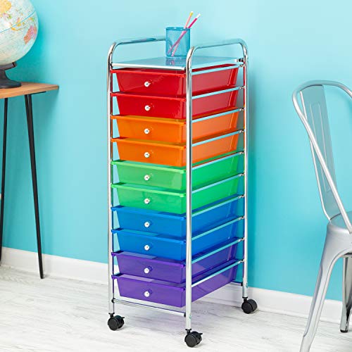 Rolling Storage Cart with 12 Plastic Drawers P240372