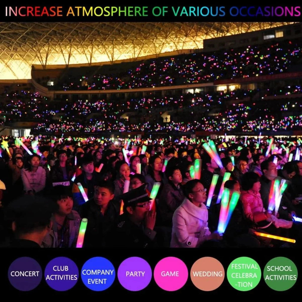100PCS 18in LED Glow Foam Sticks Wands Batons G194