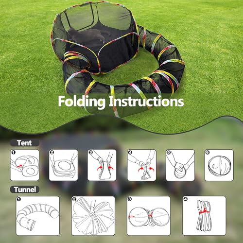 Outdoor Cat Enclosure Portable Cat Tents Cage Free Cat Playpen Pet Enclosure Cat Tunnel Outdoor Playground S49166