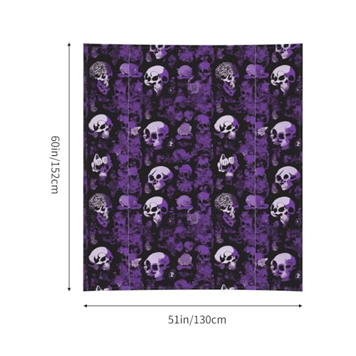 Purple Black Printed Tapestry 60x51in E77135