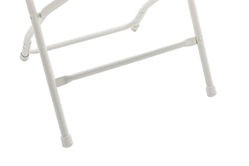 White Plastic Folding Chairs Steel Frame Set of 10 K4148