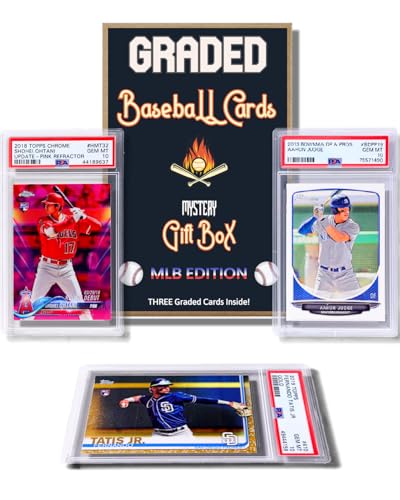 Three Graded Baseball Cards Gift Box X44935
