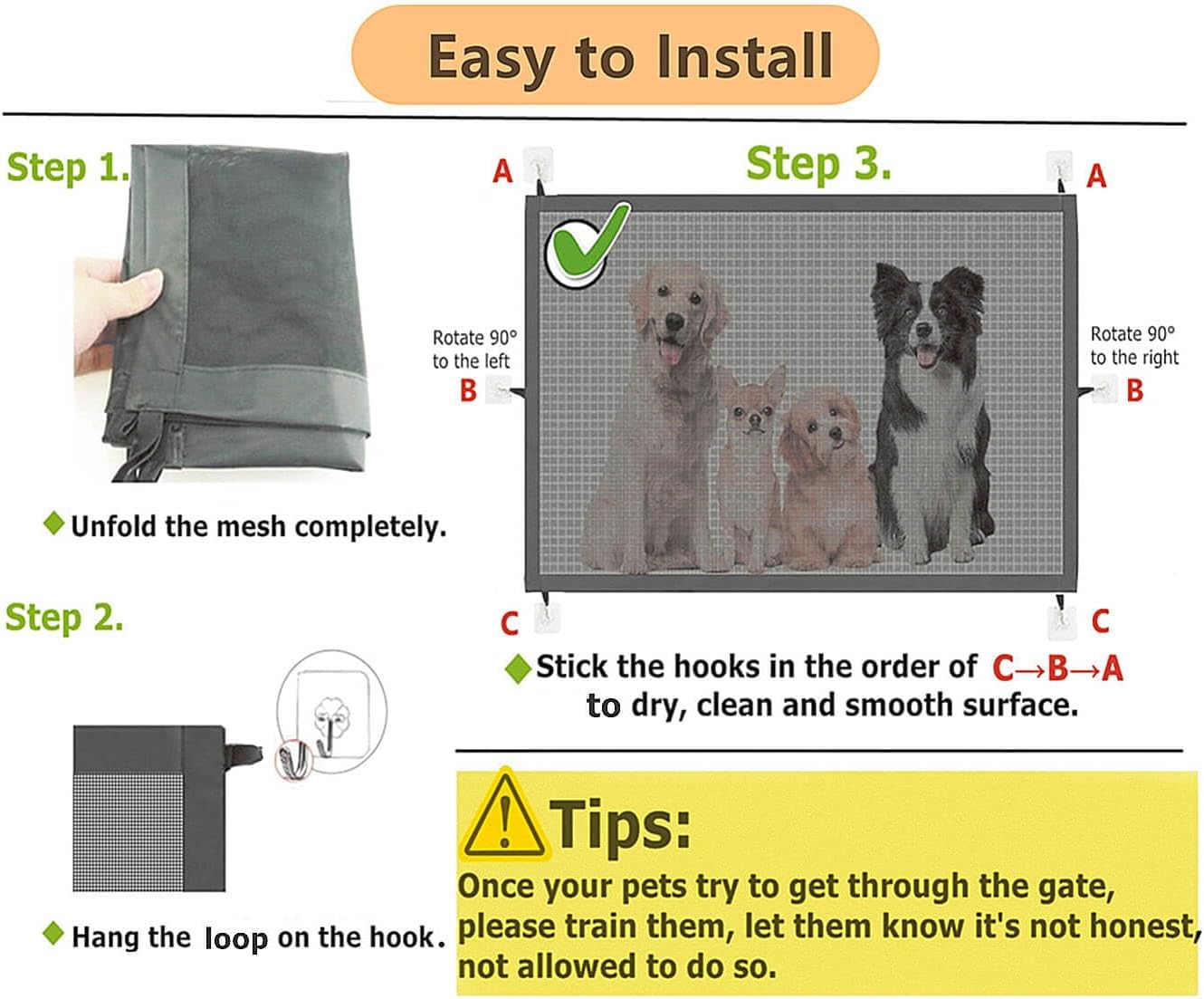 Black 43.3" W x 28.3" H Mesh Retractable Baby Gate P17457