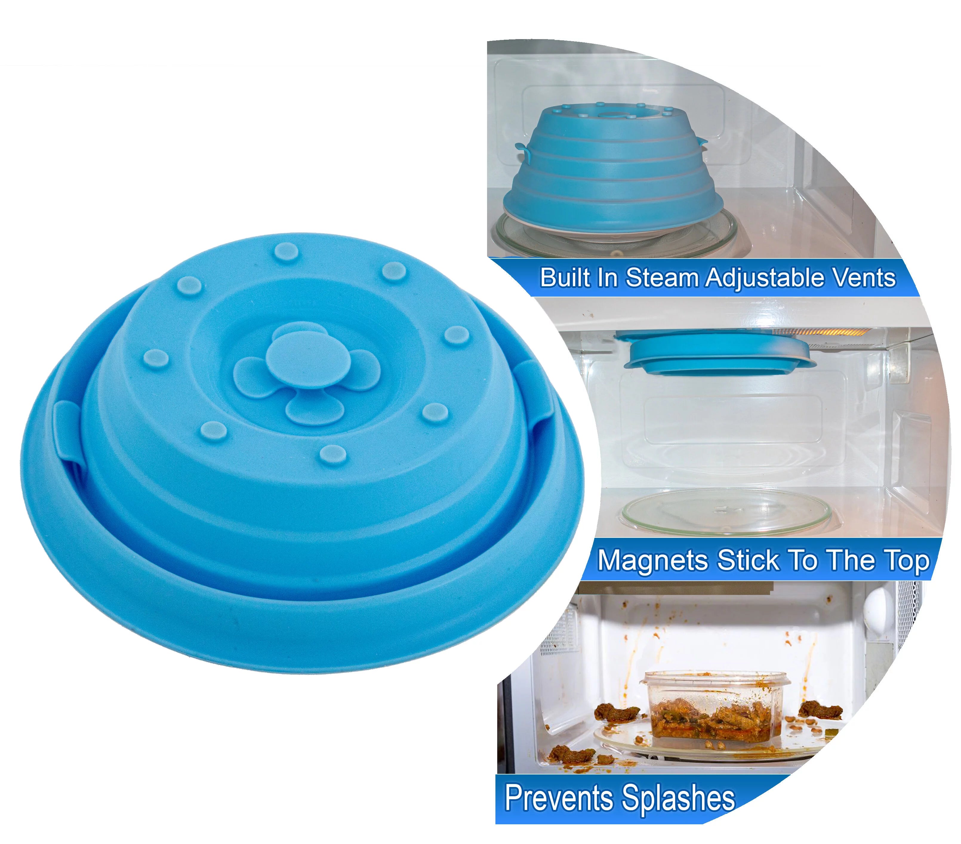 2 Magnetic Silicone Microwave Cover Lid E8246