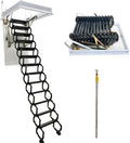 Black Al-Mg Alloy Folding Attic Ladder, 10.5 Ft, 13 Steps D938