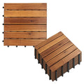 Acacia Wood Interlocking Deck Tiles (Pack of 10) 12"x12" B51814