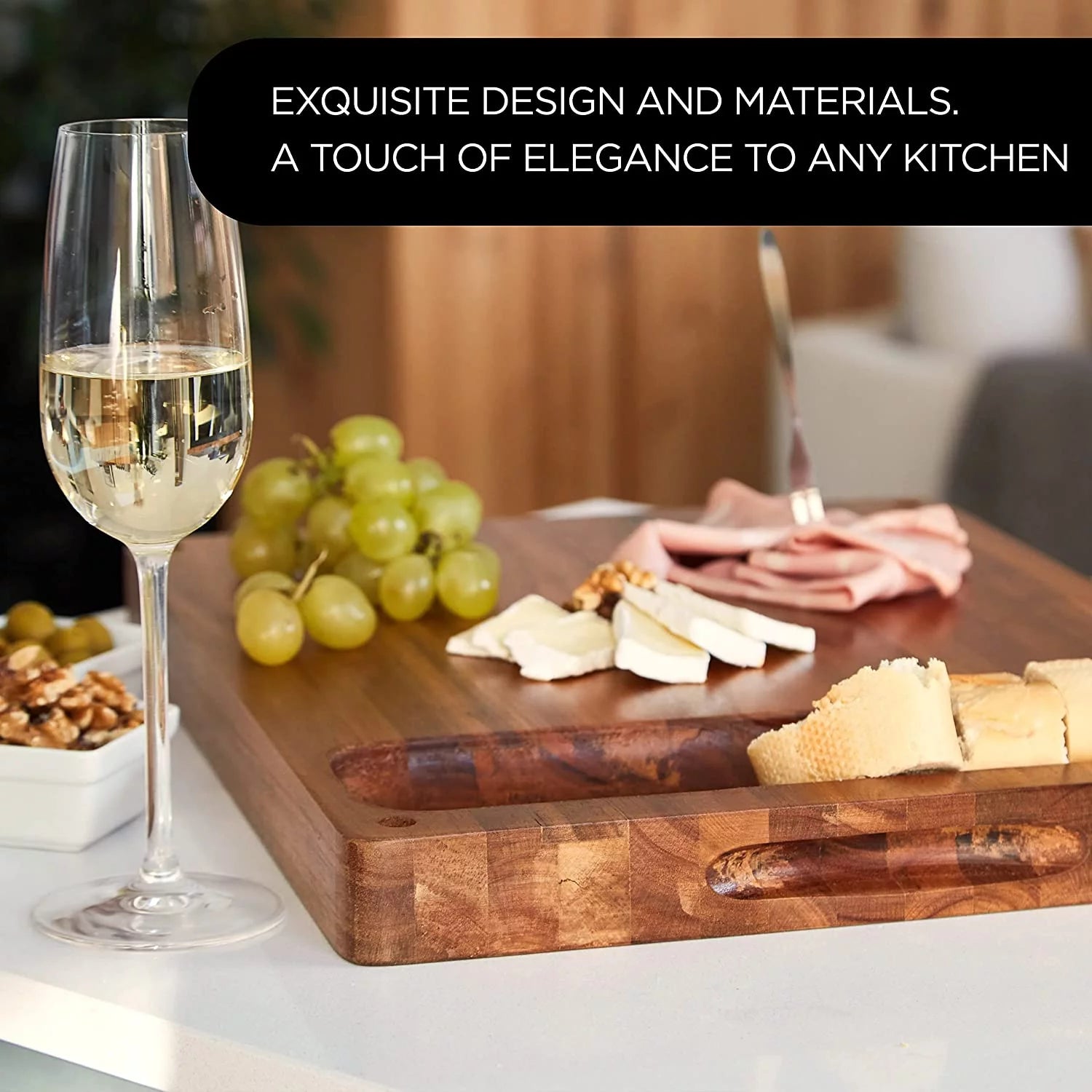 Acacia Wood Cutting Board Butcher Block V4215