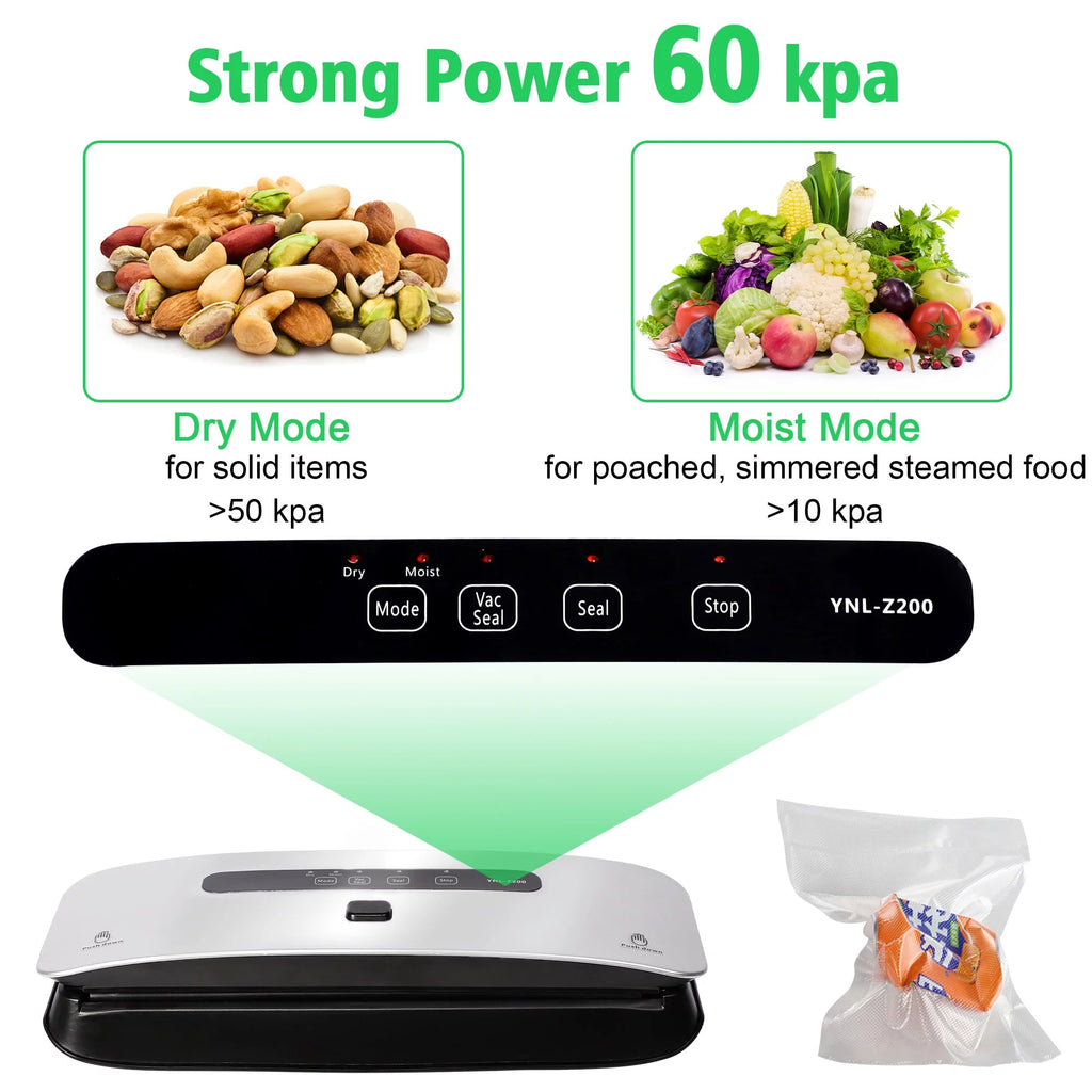 Compact Vacuum Sealer Machine Starter Kit with 10 Bags 1 Roll 1 Sealing Ring B49454