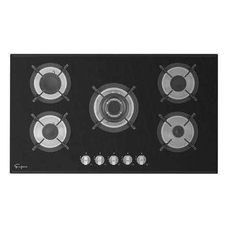 Black Tempered Glass 5 Burners Gas Cooktop C335838