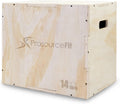 Beige 16 x 14 x 12 Wood Plyometric Jump Box A58682