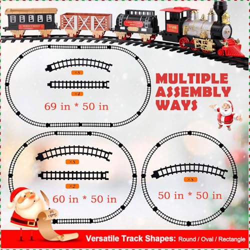 Large Train Cars Christmas Train Set with Real Smoke, Lights and Sounds U951162