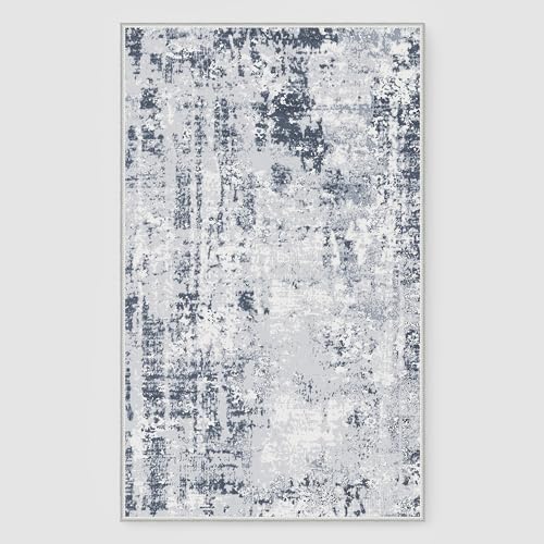8x10 ft Grey Faux Wool Non Slip Area Rug Q638