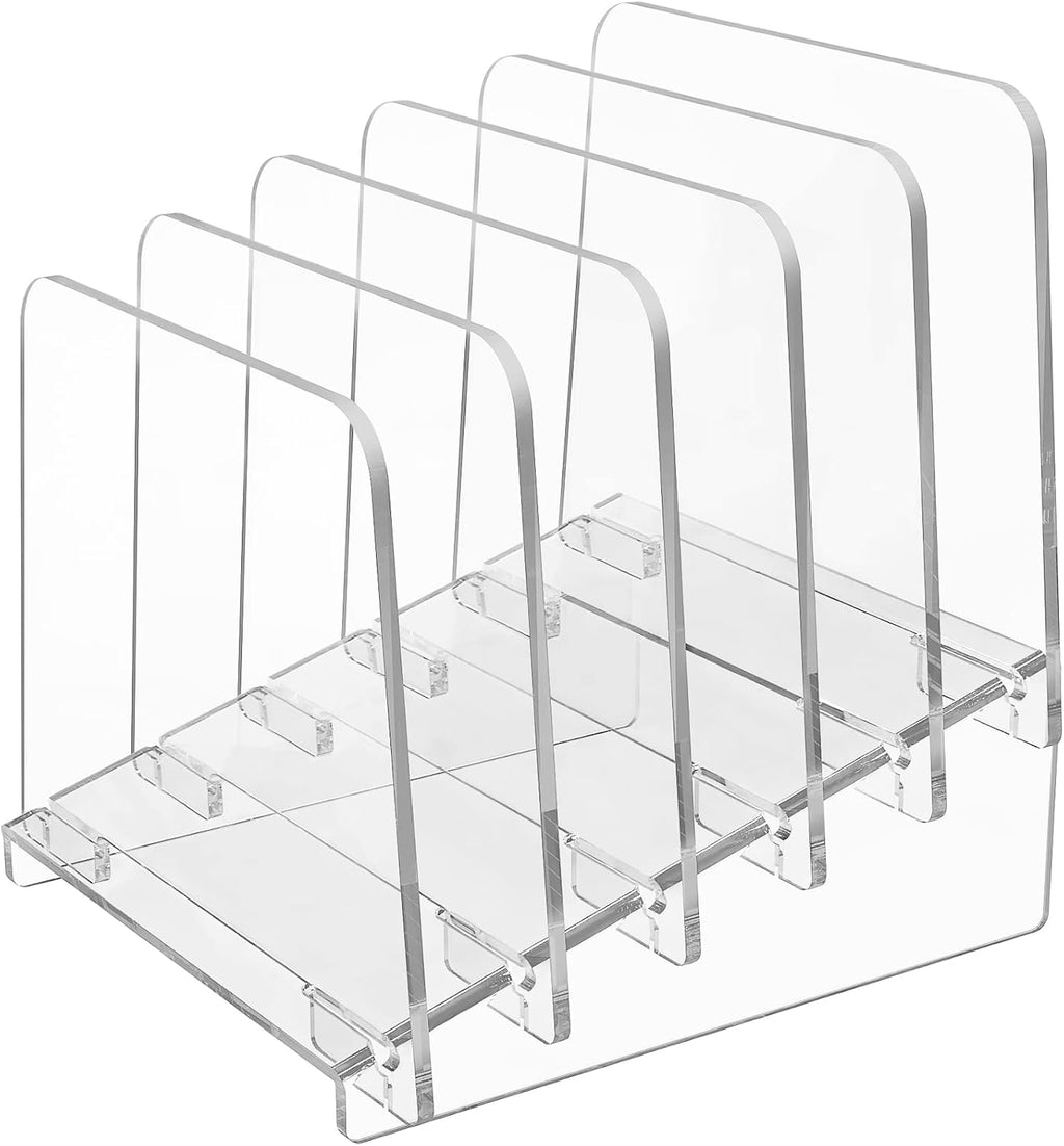Clear Acrylic 5-Section Vertical File Organizer T4692