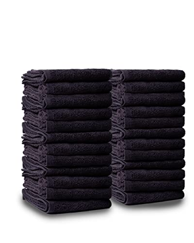 Black Pack of 24 Cotton Towels Y47706