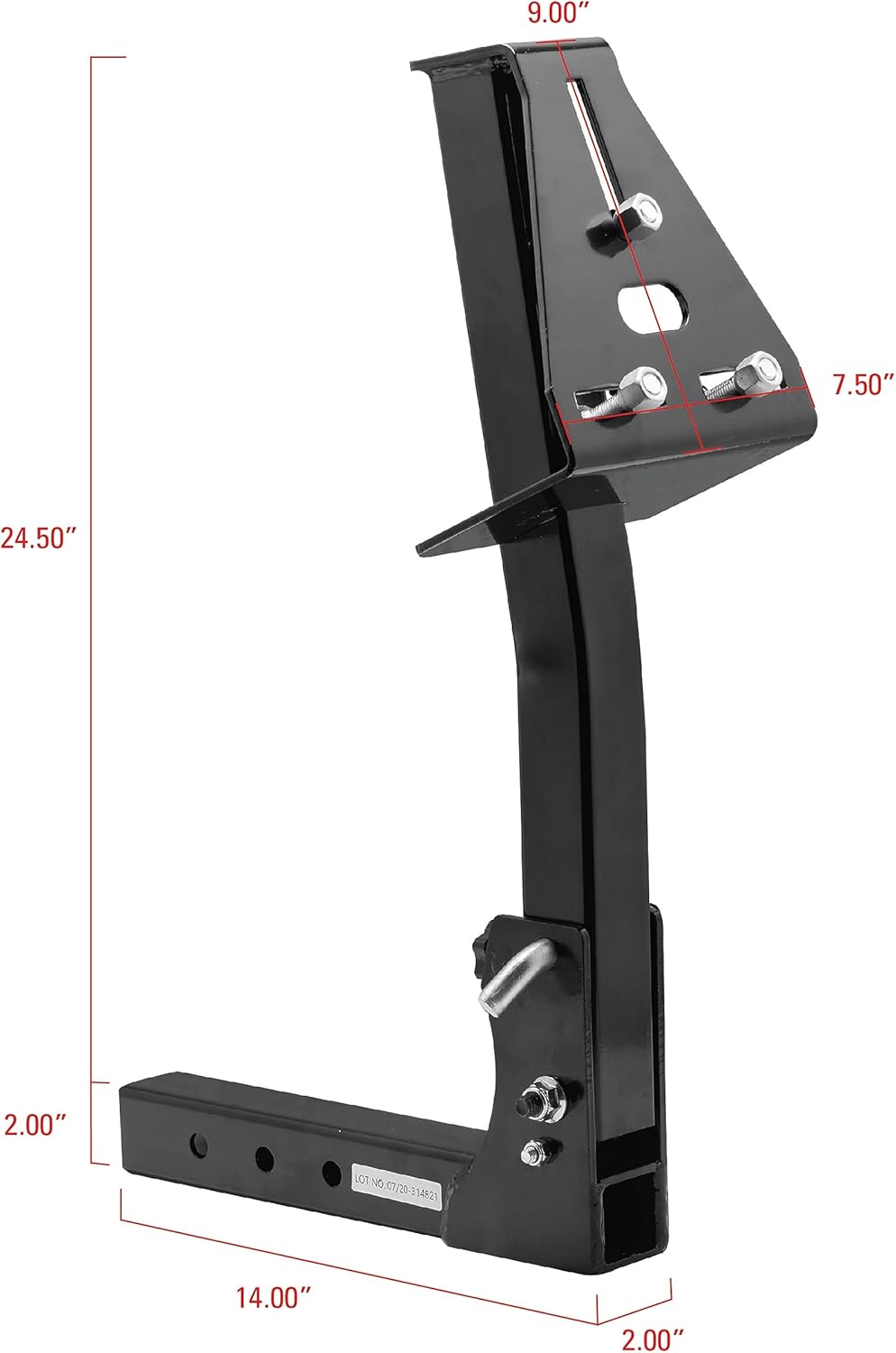Black Pivoting Fold Down Hitch Mount Spare Tire Carrier G84045